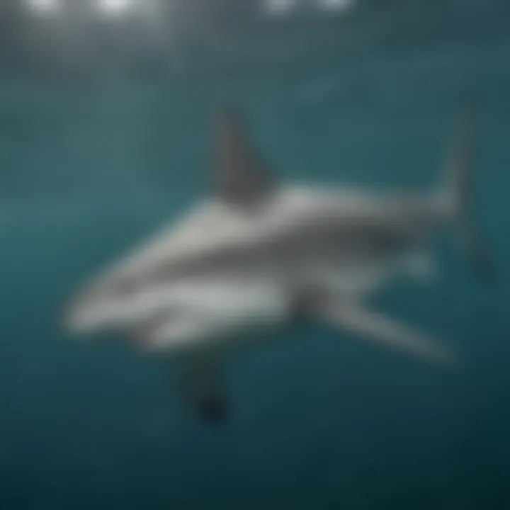 Bull shark showcasing its unique dorsal fin