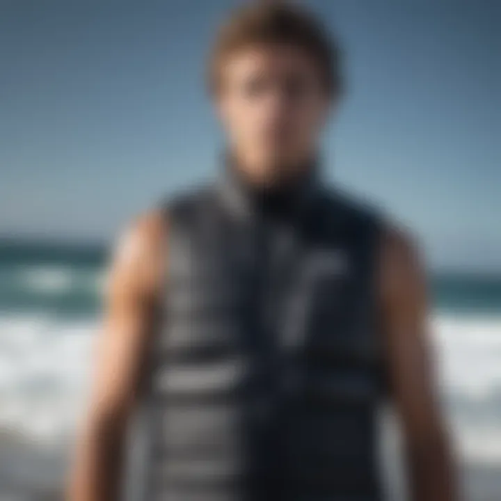 Showcasing the sleek design of the Rip Curl Heated Vest