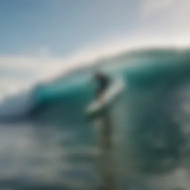 Surfer riding a wave at a local surf spot in Costa Rica