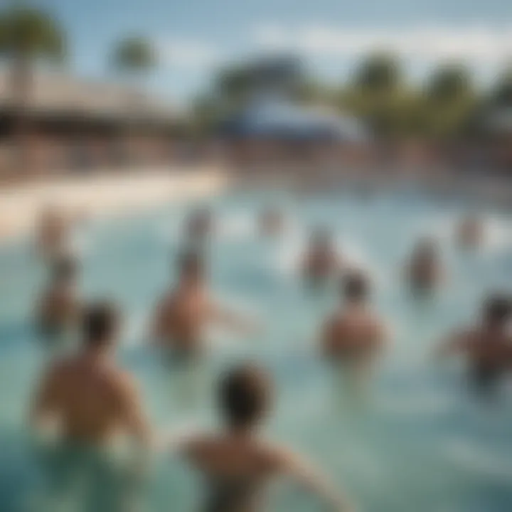 Community events and gatherings at the wave pool.