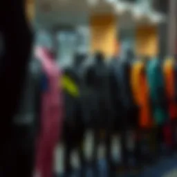 Diverse types of wetsuits displayed