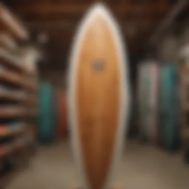 Close-up of the unique construction of Surftech surfboards