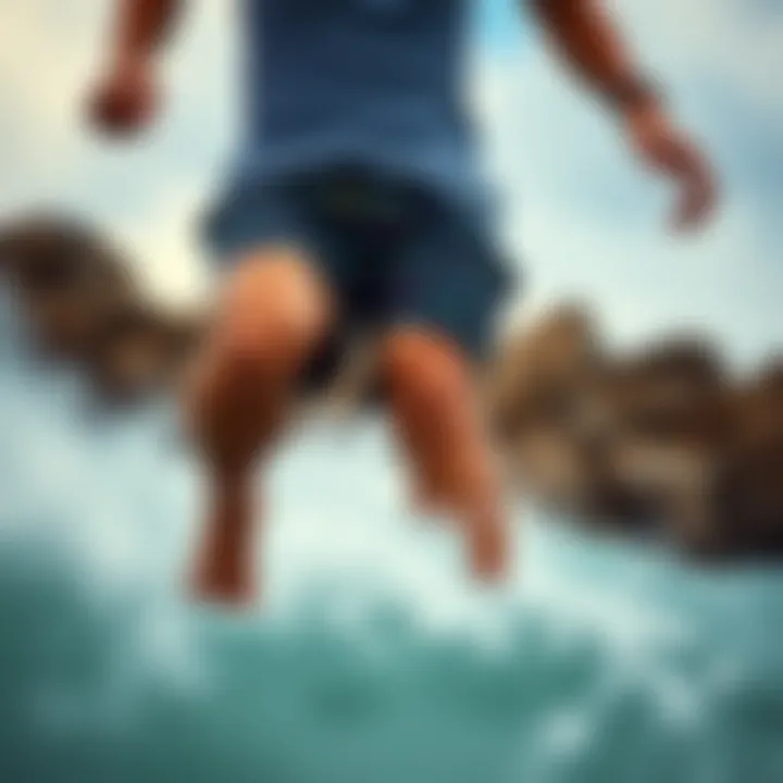 Volcom Frochickie Shorts in Action Volcom Frochickie shorts in an action sports setting