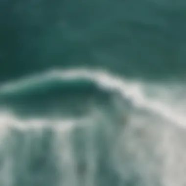 Surfing Community in Action An aerial shot of a group of surfers in the ocean, showcasing camaraderie