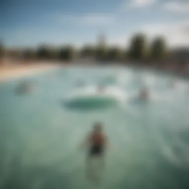 Enthusiasts enjoying the wave pool experience