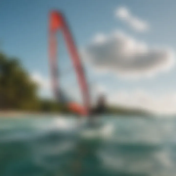 Windsurfer gliding across the clear waters of Key West