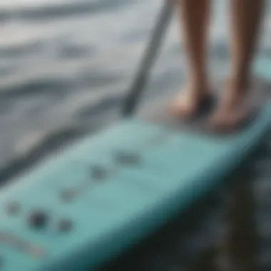 FCS SUP traction pad installation on paddleboard