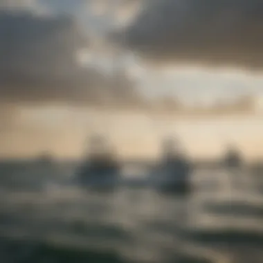 Fishing Adventures in the Gulf's Wind Patterns Fishing boats operating under specific wind conditions