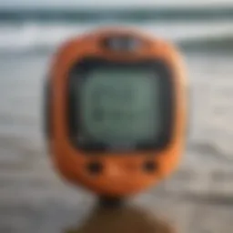 Close-up view of a Personal Locator Beacon displaying its features