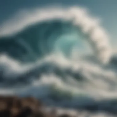The Elegance of Japanese Wave Art Artistic representation of a traditional Japanese wave