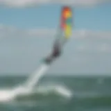 Kite surfing action on Corpus Christi waters