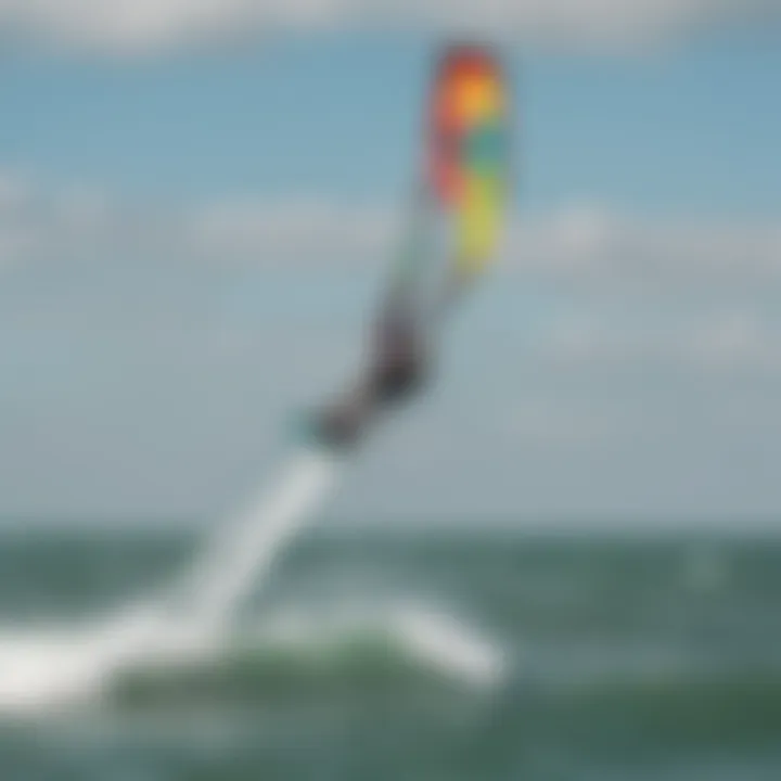 Kite surfing action on Corpus Christi waters