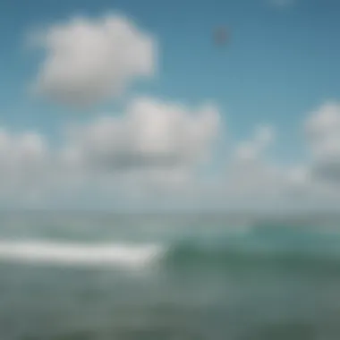 A panoramic view of a popular kite surfing spot in Miami