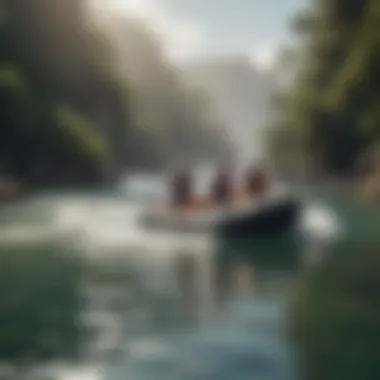 Together in Adventure A motivational scene showcasing a group enjoying watersports together