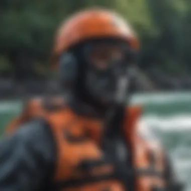 Essential Safety Equipment A close-up of safety gear essential for watersport enthusiasts