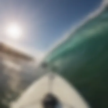 GoPro mounted on surfboard capturing waves