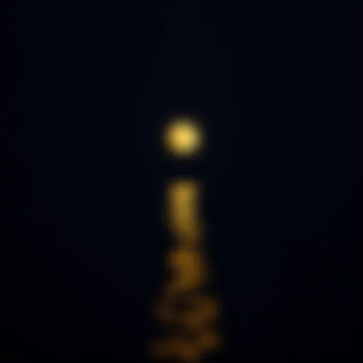 A serene view of a full moon over calm waters, illustrating the lunar influence on tides.