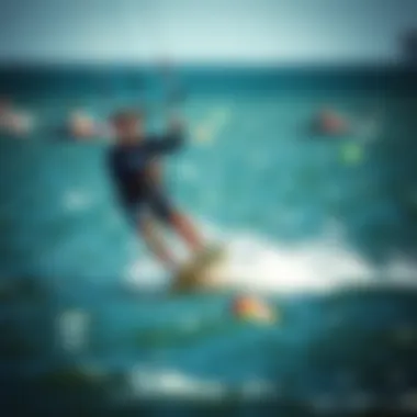 Kiter navigating water with speed foil technology