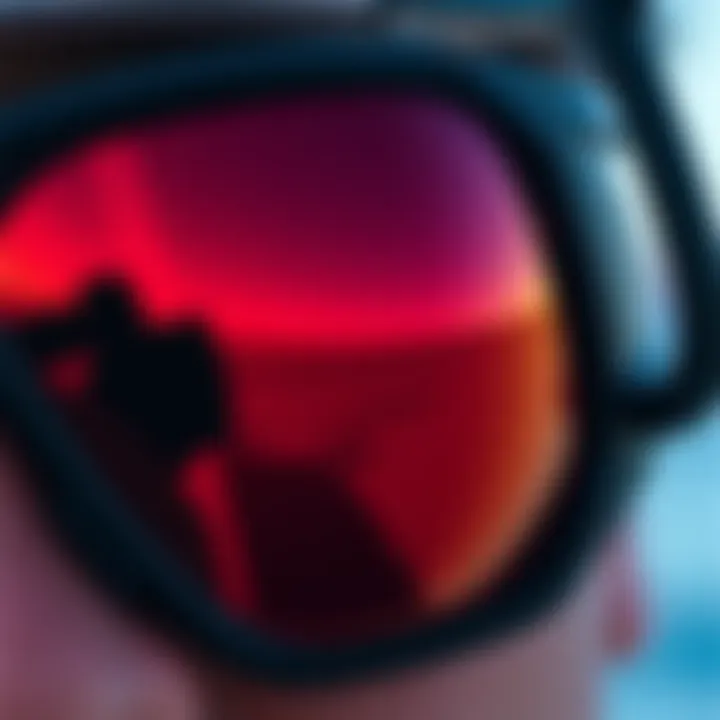 Close-up of the lens of Oakley Fuel Cell Black eyewear