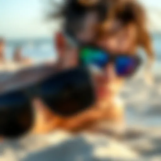 Stylish Oakley Fuel Cell Black sunglasses on a sandy beach