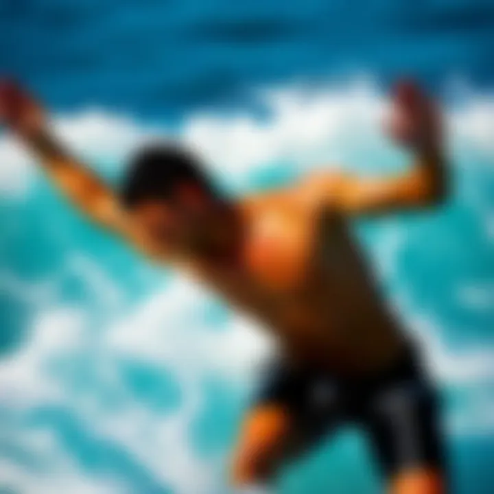 Athlete demonstrating flexibility and comfort while wearing O'Neill board shorts