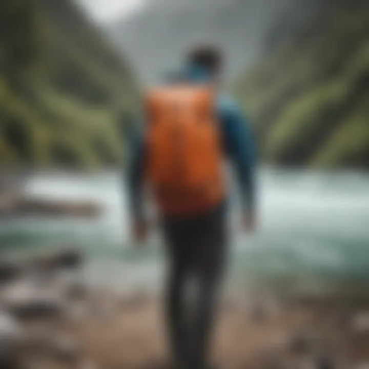 Patagonia Duffel Backpack in an outdoor watersport setting