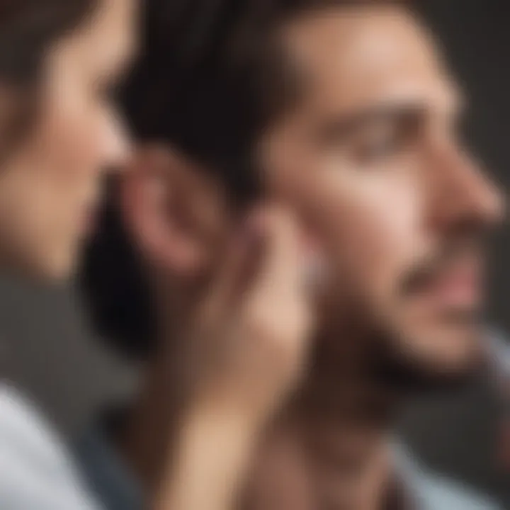 Medical professional examining a patient's ear