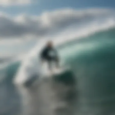 Pro Lite surfboard in action on a wave, demonstrating its performance and agility.