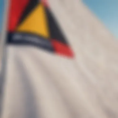 Detailed Sail Race Flag Close-Up Close-up of a specific yacht racing flag with detailed embroidery