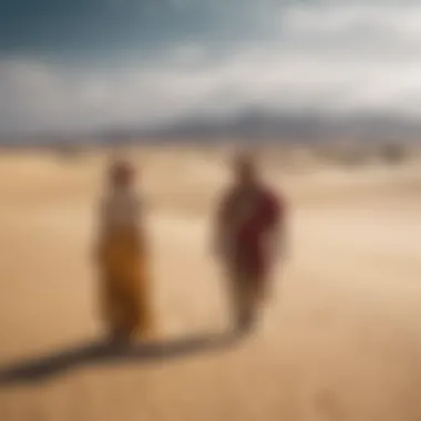 Local culture represented in traditional Peruvian attire near sandboarding site