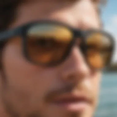 Close-up of lens technology in Smith Emerge sunglasses demonstrating clarity and UV protection