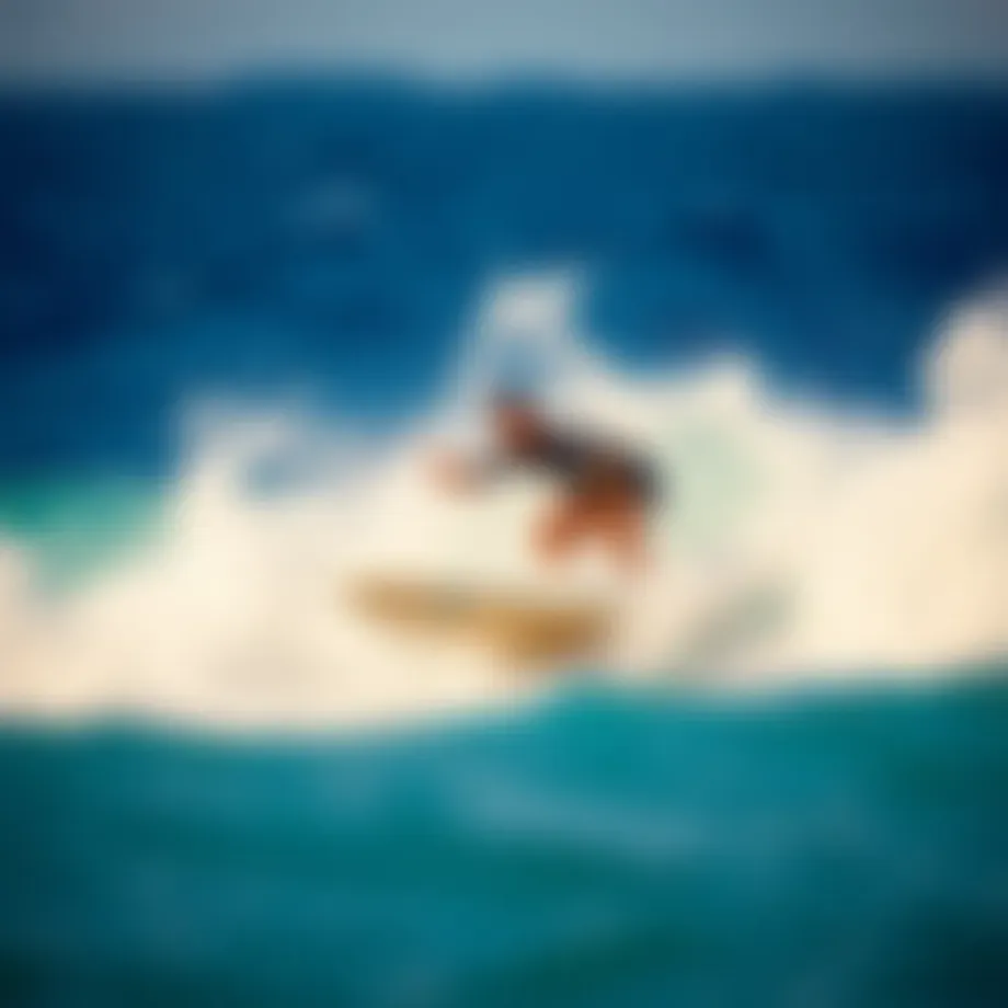 A rider expertly maneuvering on a wave with a stand up bodyboard