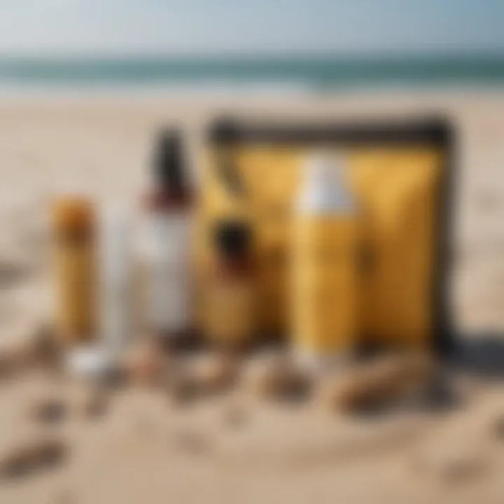 The Sun Bum Skin Care Essentials Kit displayed on a sandy beach