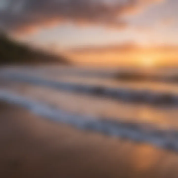 The vibrant sunset over the waves at Jaco Beach