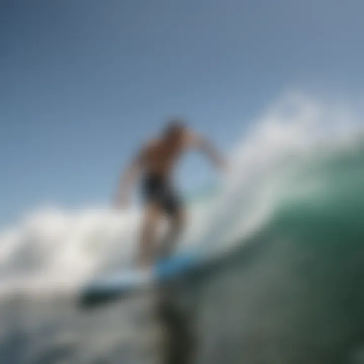 A surfer enjoying waves on a boogie board