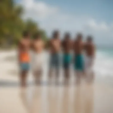 A group of surfers sharing stories and laughter on the beach at Cinnamon Dhonveli, illustrating the camaraderie of the surf culture.