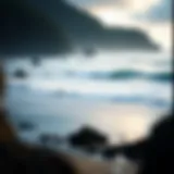 Stunning view of Tamarack Surf Beach with waves crashing