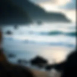 Stunning view of Tamarack Surf Beach with waves crashing