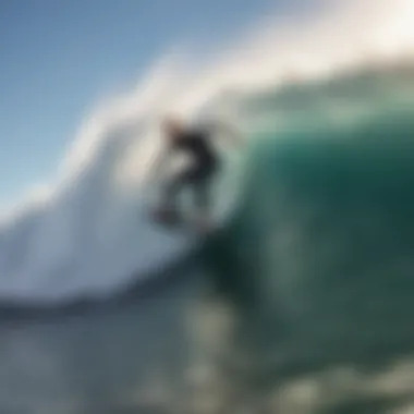 Dynamic bodyboarder carving through a wave