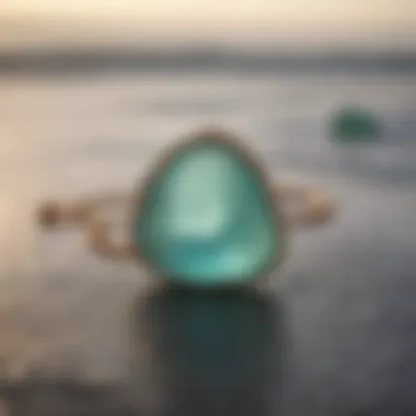 Artistic Jewelry Made from Sea Glass Close-up of a handcrafted jewelry piece featuring vibrant sea glass