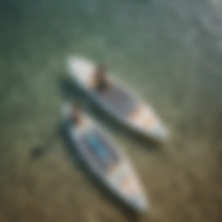 Comparison of different types of paddle boards laid out