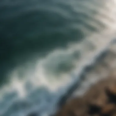 Interplay of Light and Water A peaceful ocean view from above, showcasing the interplay of light and water.