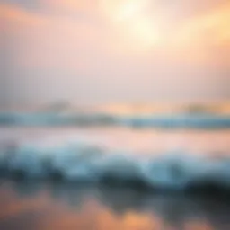 Serene beach at sunrise with gentle waves