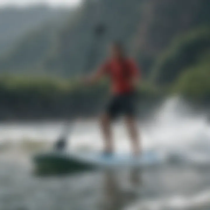 User navigating various water conditions on a Thunder Wave paddle board