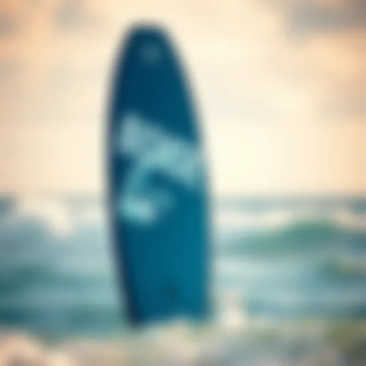 A stylish boogie board design displayed with ocean backdrop