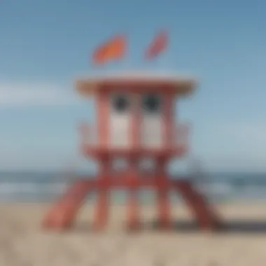 Lifeguard Station Lifeguard station with beach flags displayed