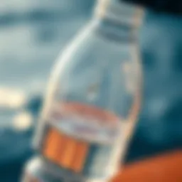 Close-up of a water bottle with condensation, illustrating hydration importance