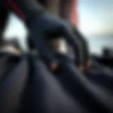 Detailed view of wetsuit material showcasing flexibility and durability