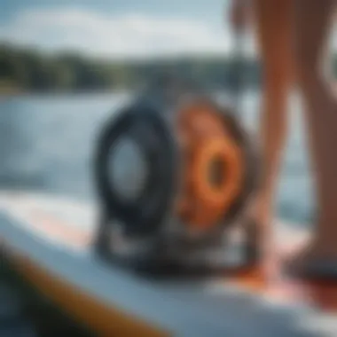 Close-up of a paddle board engine demonstrating advanced technology