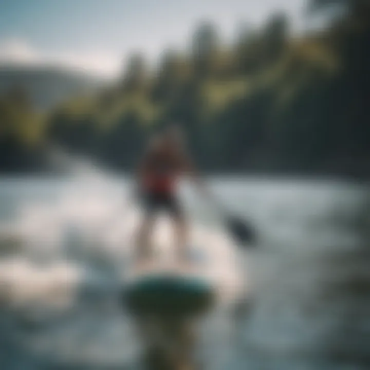 A paddle boarder enjoying enhanced performance on water